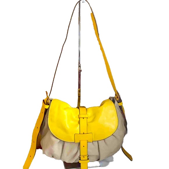 Marc by Marc Jacobs Yellow Beige Adjustable Strap Leather